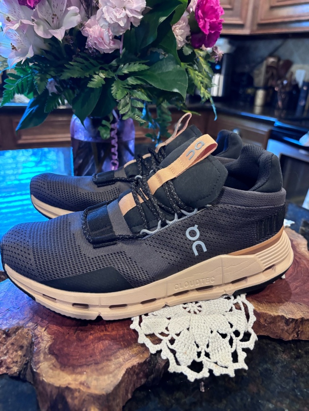 On Running Women's Athletic Sneakers in Black & Tan